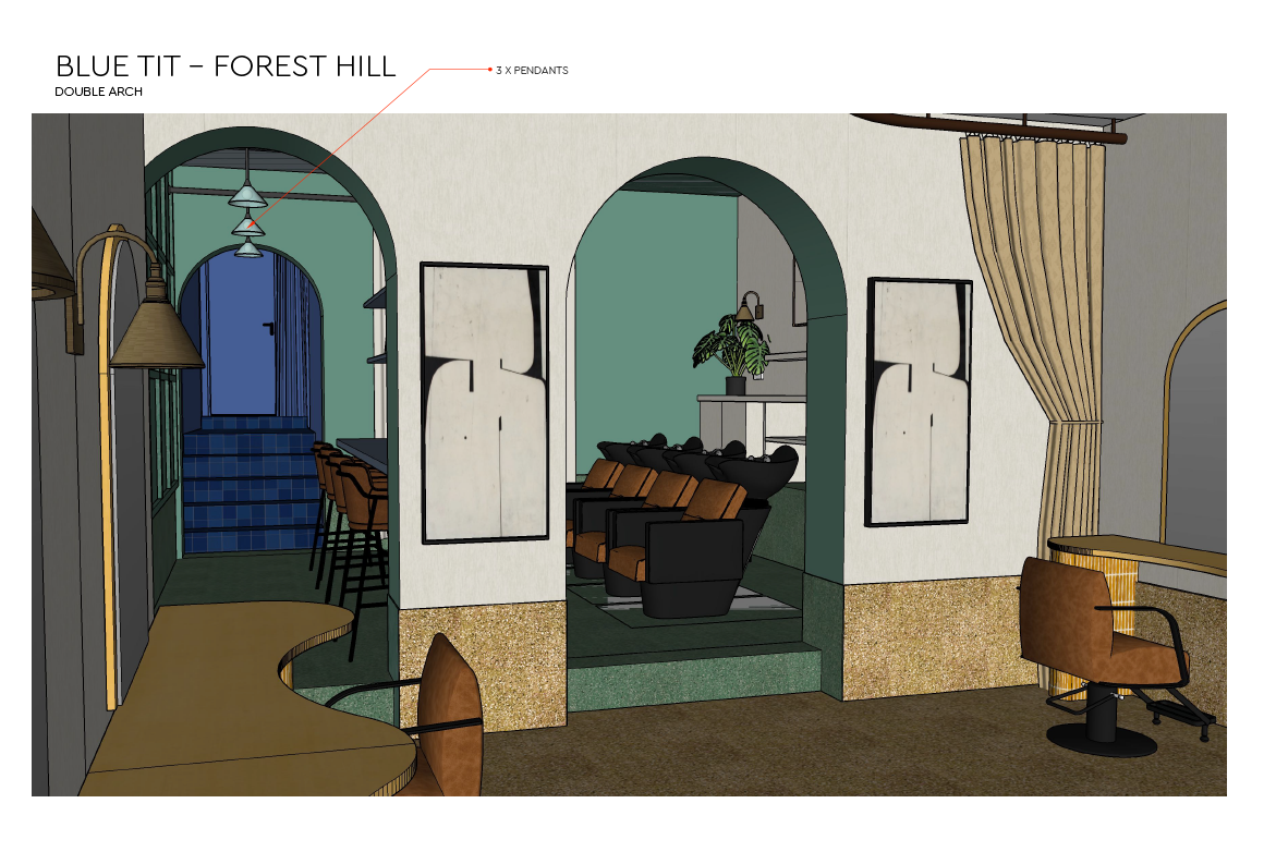 Blue Tit Forest Hill Design - internal arches